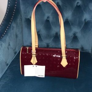 Arcadia Cranberry Patent Leather Purse